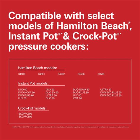 Hamilton Beach Air Fry Lid for 6 and 8 Quart Pressure Cookers - 34510 ...
