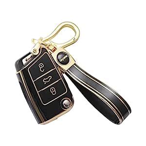 Keyzone TPU car Key Cover and Keychain Compatible for Volkswagen VW ...