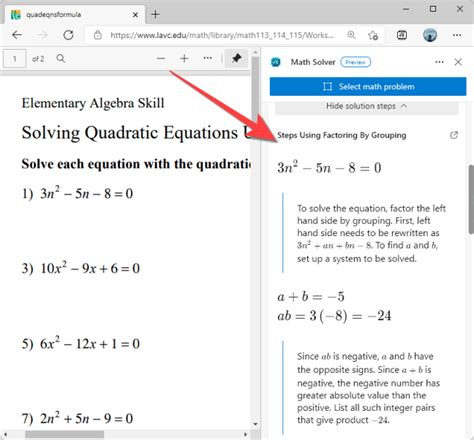 Image result for How to Use Math Solver in Edge