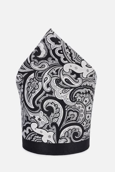 Buy Men Black Print Party Pocket Square Online - 39832479 | Van Heusen