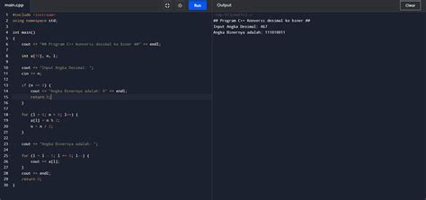 Decimal to Binary Using for Loop in C 的图像结果