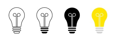 Light bulb vector icon set idea symbol | Premium Vector
