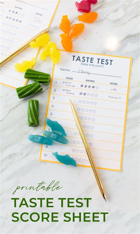 Image result for Taste Test Worksheet