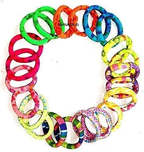 Buy Sapnasales Printed Ponytail Rubber Bands For Girls | Pack of 30 ...