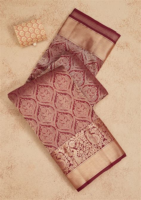 Buy Maroon Sarees Online At Best Prices – Koskii