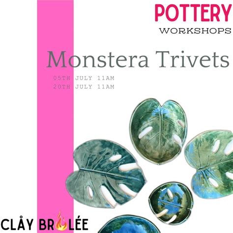 Monstera Leaf Pot Trivets - Pottery Workshop, Hebron Haven Hotel ...