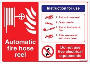 Safety Sign Store Automatic Fire Hose Reel Emergency Sign Price in ...