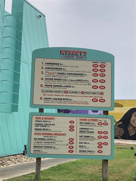 Menu at P. Terry's Burger Stand fast food, Austin, Research Blvd