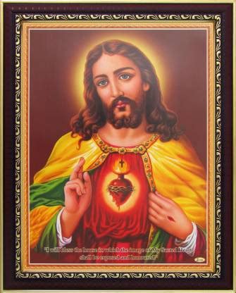 Sacred Heart of Jesus Christ Poster Paper Print - Art & Paintings ...