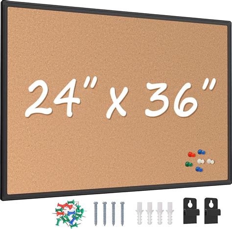 Board2by Cork Board Bulletin Board 24 x 36, Black Aluminium Framed 2 x ...