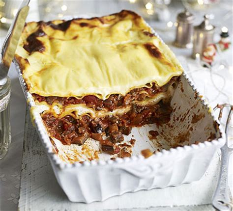 Triple cheese & aubergine lasagne recipe   BBC Good Food