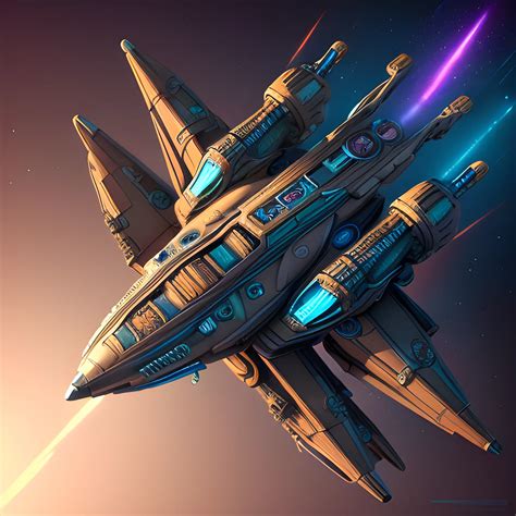 Matt Jeffries-inspired sci-fi concept art. Widescreen shot. A fu ...