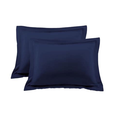 Amazon.com: Standard Pillow Shams Set of 2 PC 100% Egyptian Cotton Navy ...