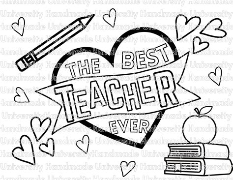 Teacher Appreciation Coloring Pages • Printable PDF • DIY Teacher Gift ...