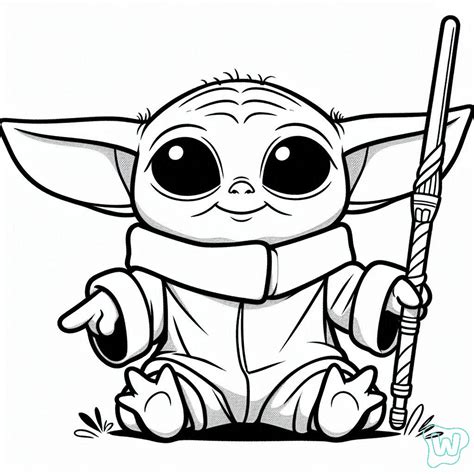 Baby Yoda Coloring Pages