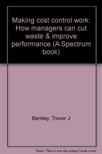 Buy Making cost control work: How managers can cut waste & improve ...