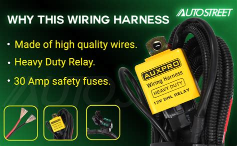 Autostreet Heavy Duty wiring harness for HJG KZ30 fog lamps (dual ...