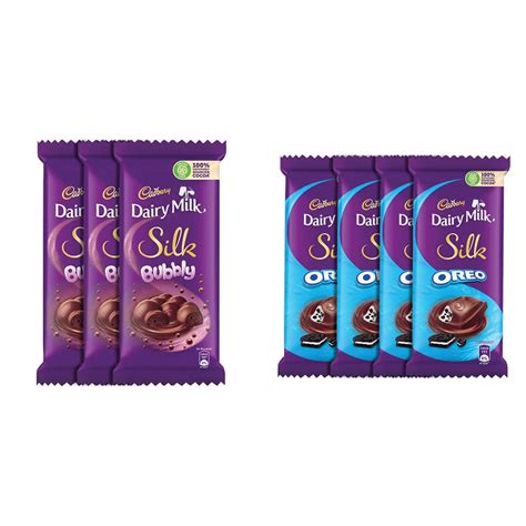 Cadbury Dairy Milk Silk Bubbly Chocolate bar, 120g (Pack of 3) & Dairy ...