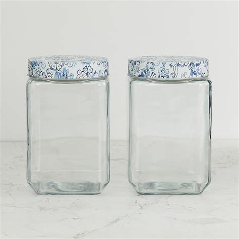 Buy Corsica Essentials Set of 2 Glass Storage Jars - 1.7L from Corsica ...