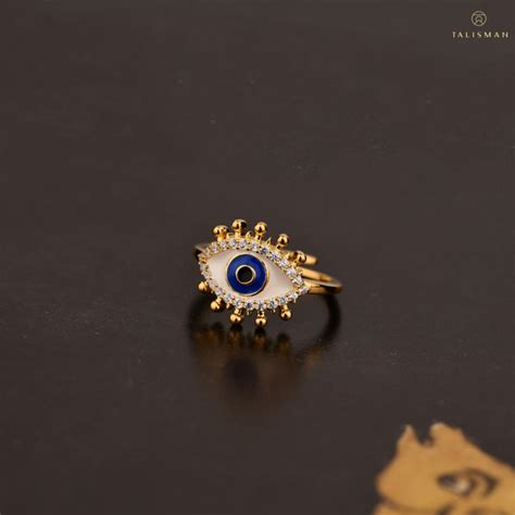 Positive vibes Evil Eye Adjustable Ring