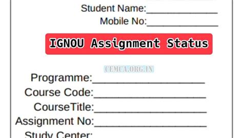 Rezultat imagine pentru Assignment Status IGNOU Check
