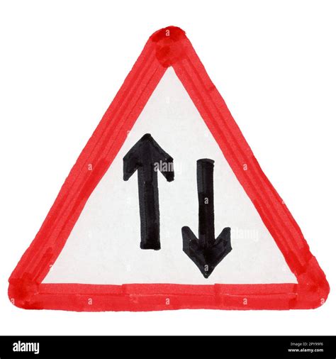 two way traffic sign illustration isolated over white Stock Photo - Alamy