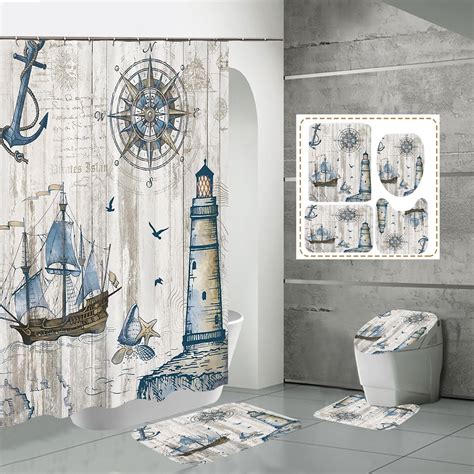 Nautical Themed Shower Curtain