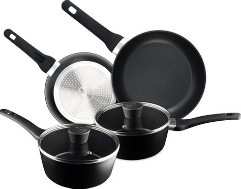 Amazon.com: MasterChef Pots and Pans Set, 4 piece Induction Hob Pan Set ...