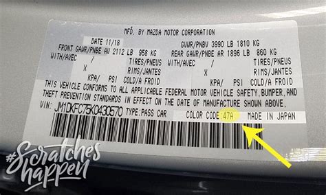 Image result for Mazda 2 Paint Code Location