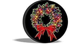 TIRE COVER CENTRAL Christmas Wreath Spare tire Cover(Does NOT Light up ...