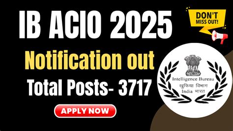 IB ACIO Grade II Executive Recruitment 2025: Apply Now for 3717 ...