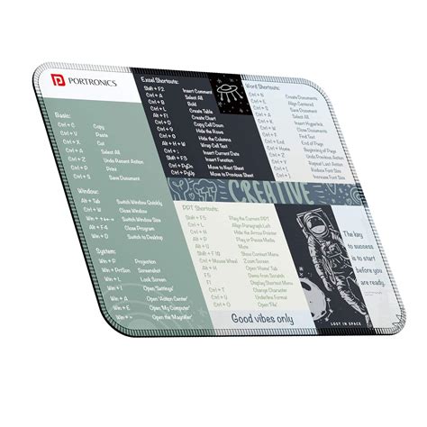 Portronics Comfipad 3 – Grey Mouse Pad with Shortcuts