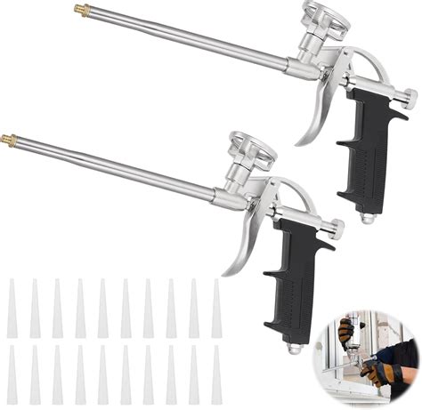 Yimomoyi 2 Foam Gun, Expanding Foam Gun with 20 Nozzles, Expanding Foam Spray Gun Professional ...