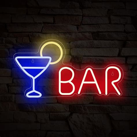 Amazon.com : BAR LED Neon Light Sign, 16.9" x 9" Bright LED BAR Sign by ...