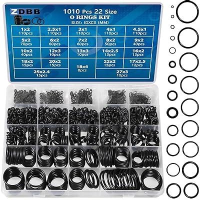 ZDBB 1010 Pcs Rubber O Rings Kit 22 Size Universal India | Ubuy