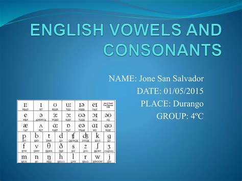 English vowels and consonants | PPTX