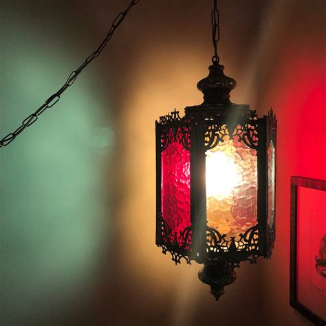 Vintage Ornate Spanish Tudor Gothic Medieval Metal Swag Lamp, Vintage ...