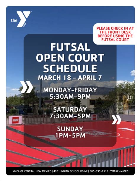 Open Court Schedules - YMCA Central New Mexico