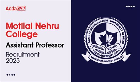 Motilal Nehru College Assistant Professor Recruitment 2023, Last Date ...