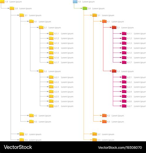 Computer network file folder organization Vector Image