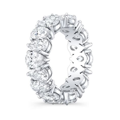 5 Carat Alternating Pear Shaped Diamond Eternity Band | Diamond Mansion