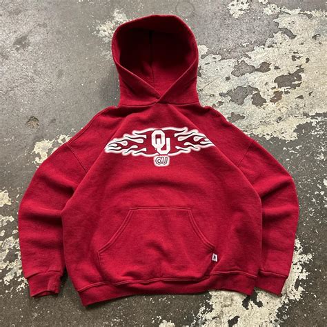 Russell Athletic Men's Red Hoodie | Depop