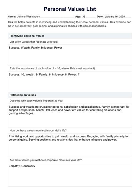 Personal Values List & Example | Free PDF Download