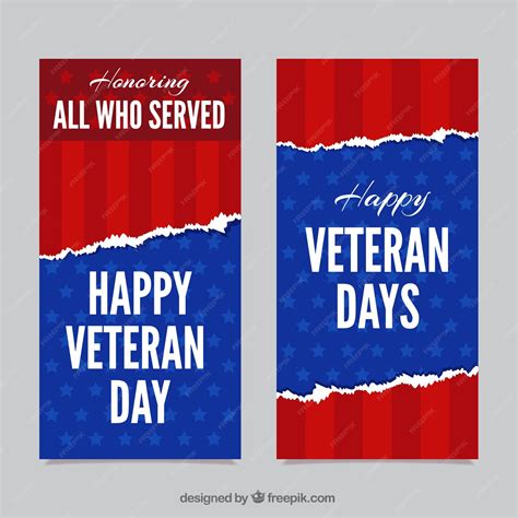 Free Vector | Flat greeting cards for veterans day