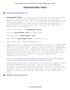 Shadowscapes Tarot Guidebook Pdf - Fill Online, Printable, Fillable ...