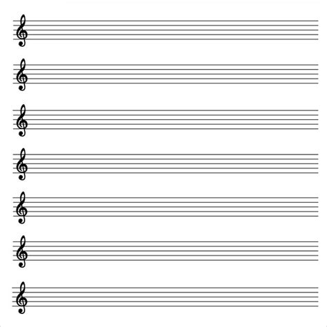 FREE 8+ Sample Music Staff Paper Templates in PDF | MS Word