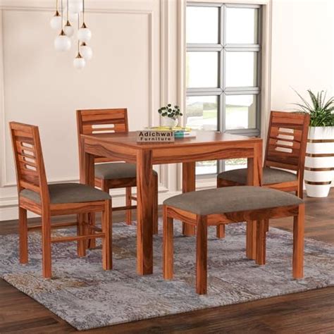 B. N. FURNITURE Solid Sheesham Wood Dining Table With Chair | Dining ...