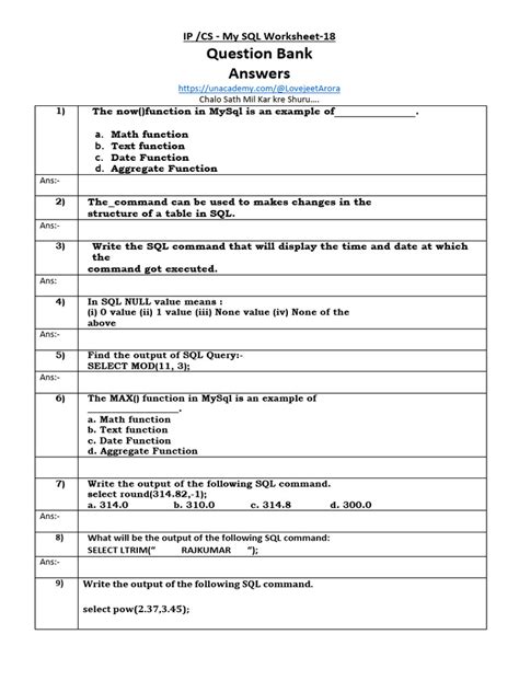 Image result for SQL Analysis Worksheet
