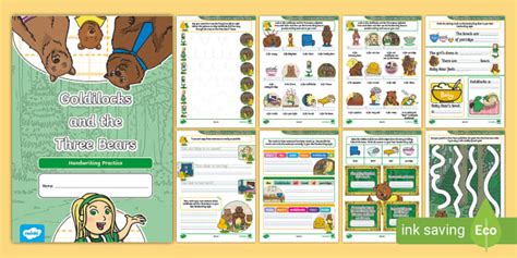 EYFS/KS1 Goldilocks and the Three Bears Pencil Control and Letter Formation