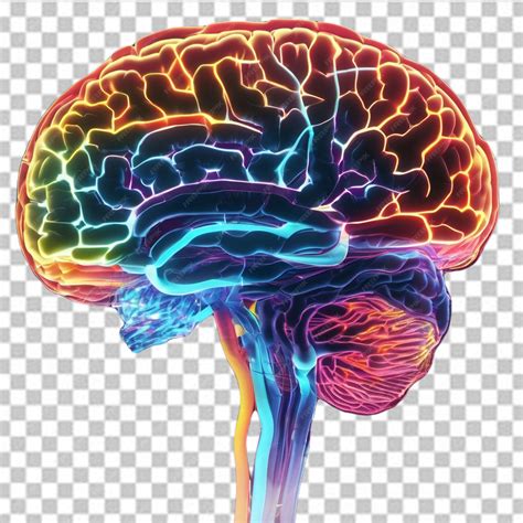 Premium PSD | Human brain detailed structure on transparent background